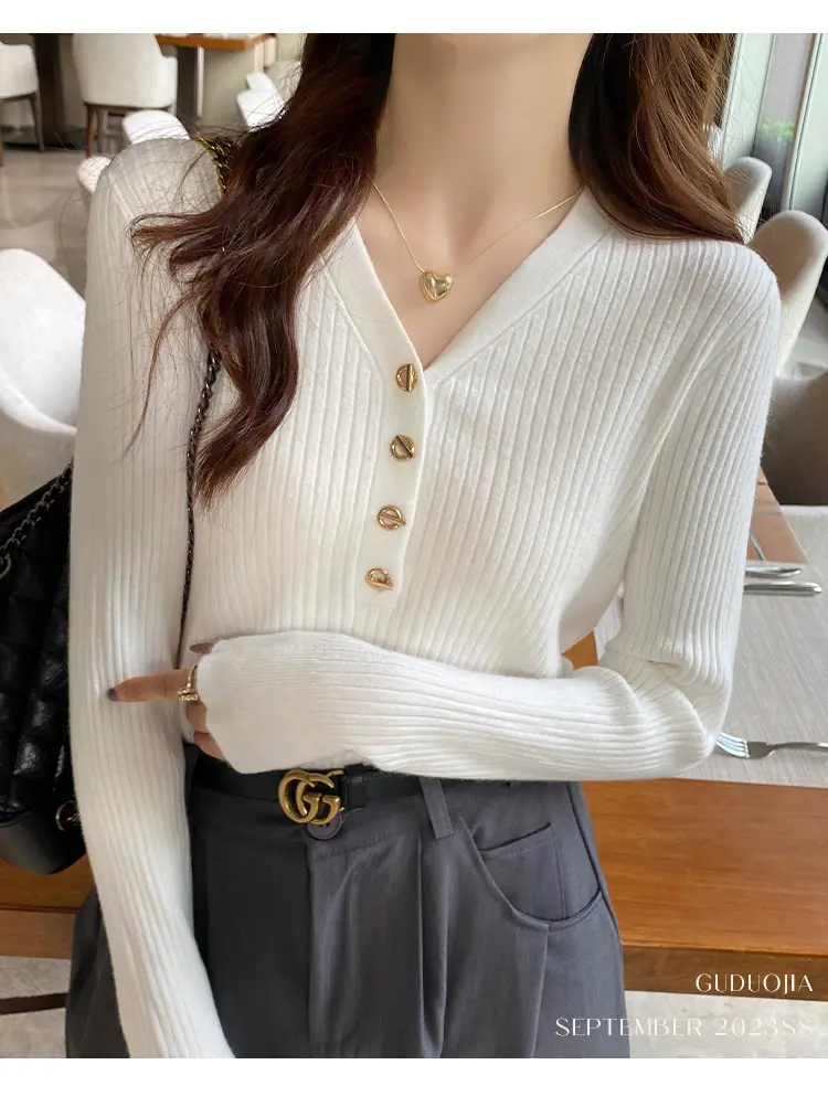 샤넬풍 V넥 니트 상세 이미지 29