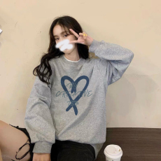 批发<b class='q'>韩国</b>外贸韩版原宿BF加绒加厚套头圆领<b class='q'>卫衣</b>女学生盐系宽松上衣9231