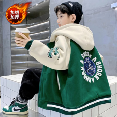 批发【加绒贝贝绒<b class='q'>童装男童</b>冬季外套2025儿童衣服男孩秋冬中大童棒球服