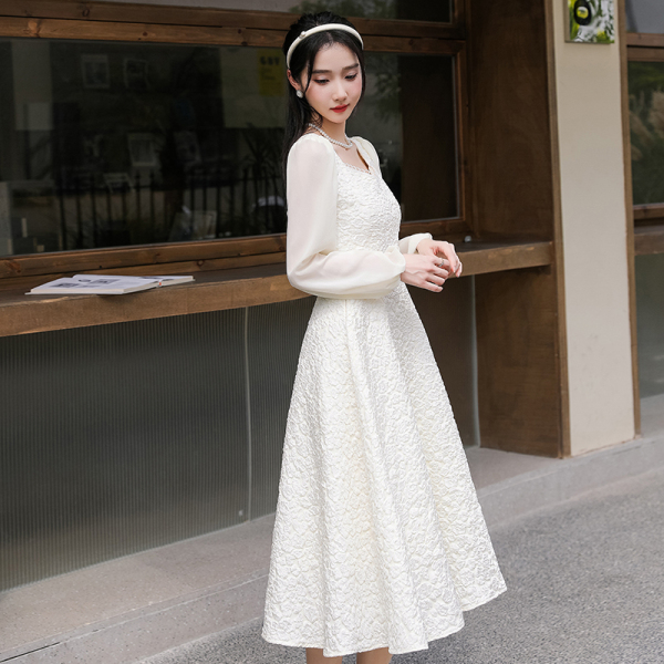 RM24571#白色连衣裙子女2023新款夏季垂感法式初恋长裙气质高级感小...
