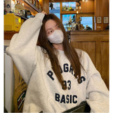 批发<b class='q'>韩国</b>外贸原宿BF加绒加厚套头<b class='q'>卫衣</b>女学生盐系宽松上衣秋冬外套9227