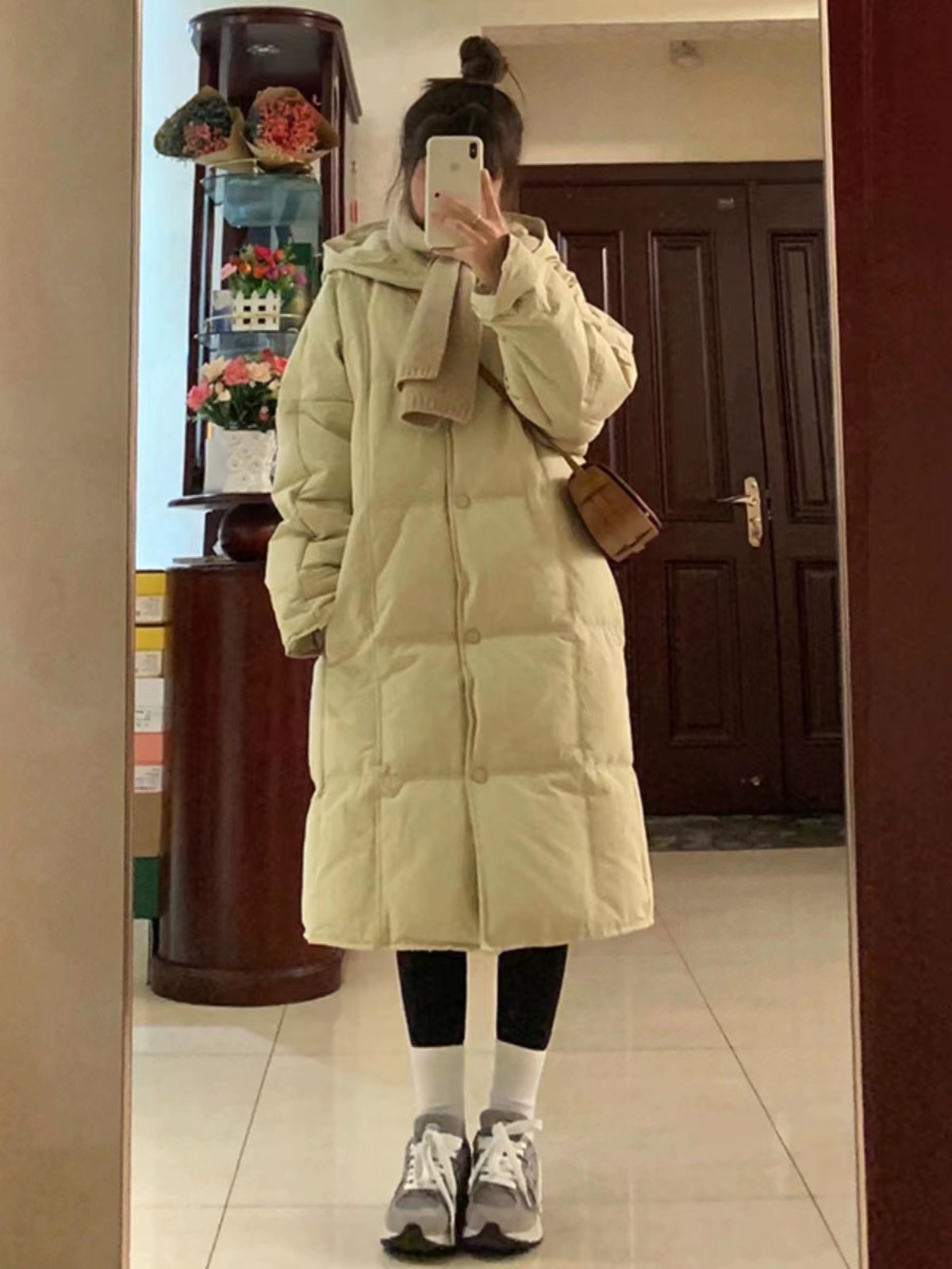 Korean style hooded  winter new down jacket women's mid-length fashionable thickened bread coat cotton coat trendy