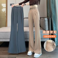 批发西装微喇裤女春秋季喇叭裤子女2023新款高腰显瘦阔腿直筒休闲女裤