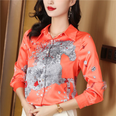 批发专属敲自信DU特的你~<b class='q'>真丝</b><b class='q'>衬衫</b>女长袖时尚气质上衣