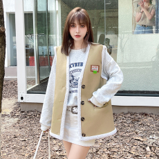 批发实拍女装羊羔毛马甲女秋冬季新款韩版宽松慵懒叠穿上衣背心坎肩