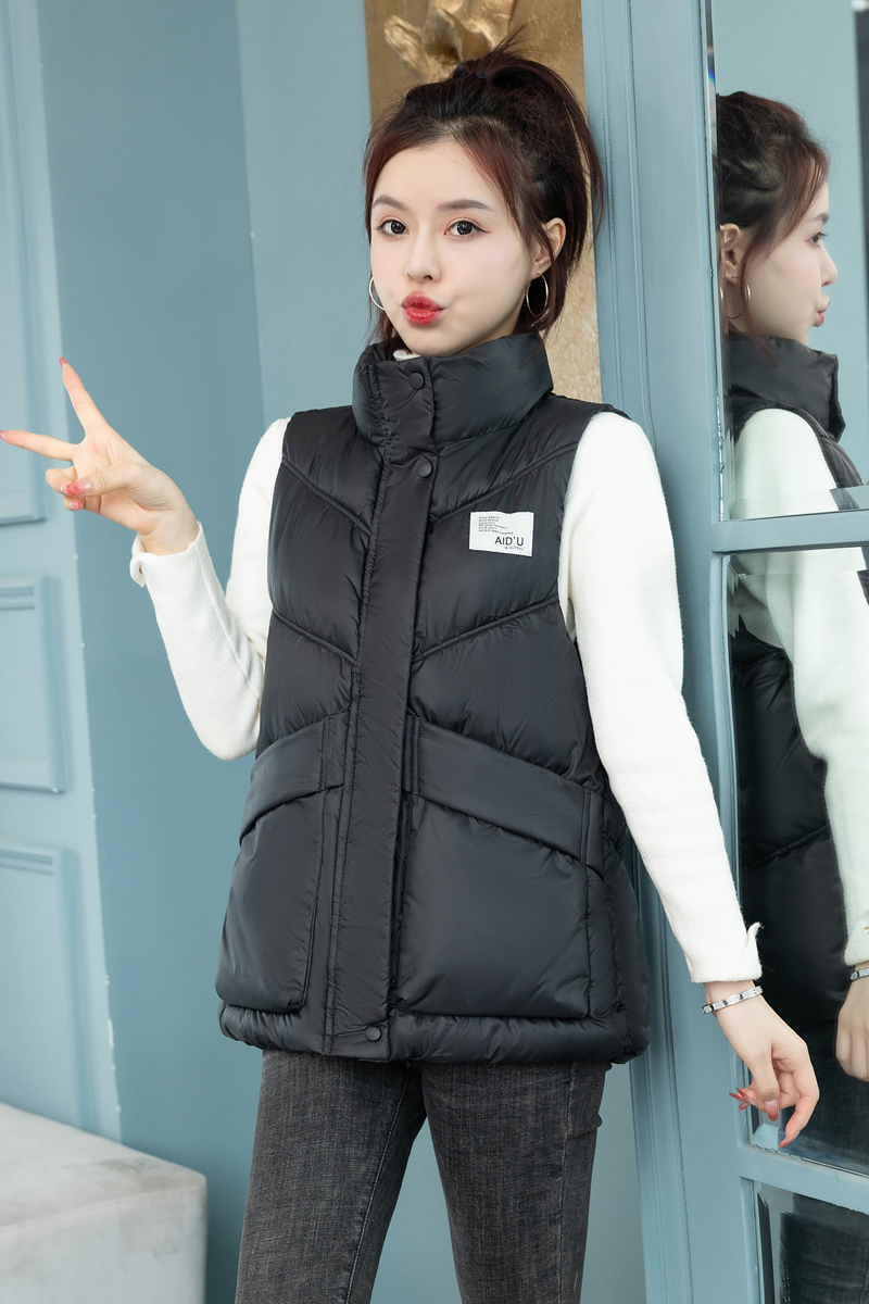 胖mm羽絨棉服馬甲女秋冬短款百搭新款修身小坎肩外穿背心