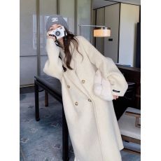 批发燕麦色羊绒呢大衣<b class='q'>女</b>秋冬2025年新款韩系爆款过膝羊毛呢外套