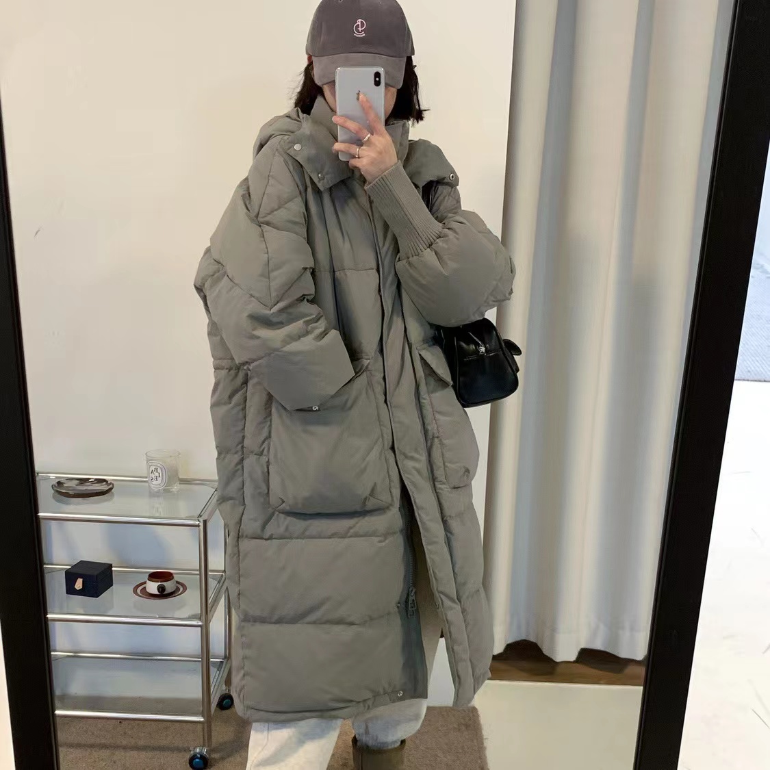 Duck and duck same style 2023 new winter style contrasting color fashionable down jacket for women loose thickened warm cotton jacket trendy