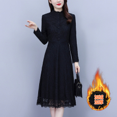 批发大码女装<b class='q'>连衣裙</b>2026冬季修身洋气蕾丝显瘦减龄简约<b class='q'>高档</b>气质裙子