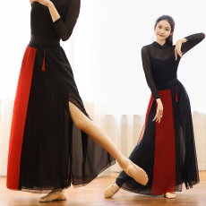 批发<b class='q'>舞蹈服装</b>女中国风秋冬季黑色黑色练功服演出服