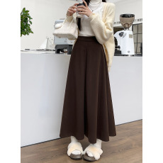 批发实拍实价~2025新款韩版毛呢<b class='q'>半身裙</b>高腰显瘦设计感中长<b class='q'>裙</b><b class='q'>大摆裙</b>女