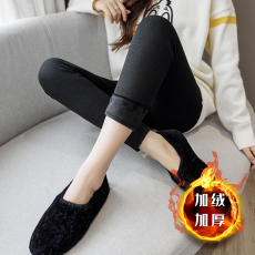 批发实拍2023<b class='q'>打底裤</b>女外穿显瘦秋冬高腰紧身加绒加厚小脚螺纹休闲裤子