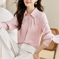 批发实拍2026年新款春装气质显瘦时尚长袖重磅单排扣衬衫