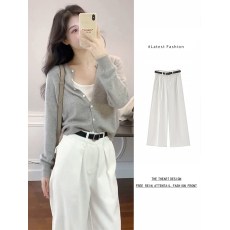 批发实价有货夏季搭配一整套干练气质小个子穿搭<b class='q'>职业</b>阔腿裤两件<b class='q'>套装</b>