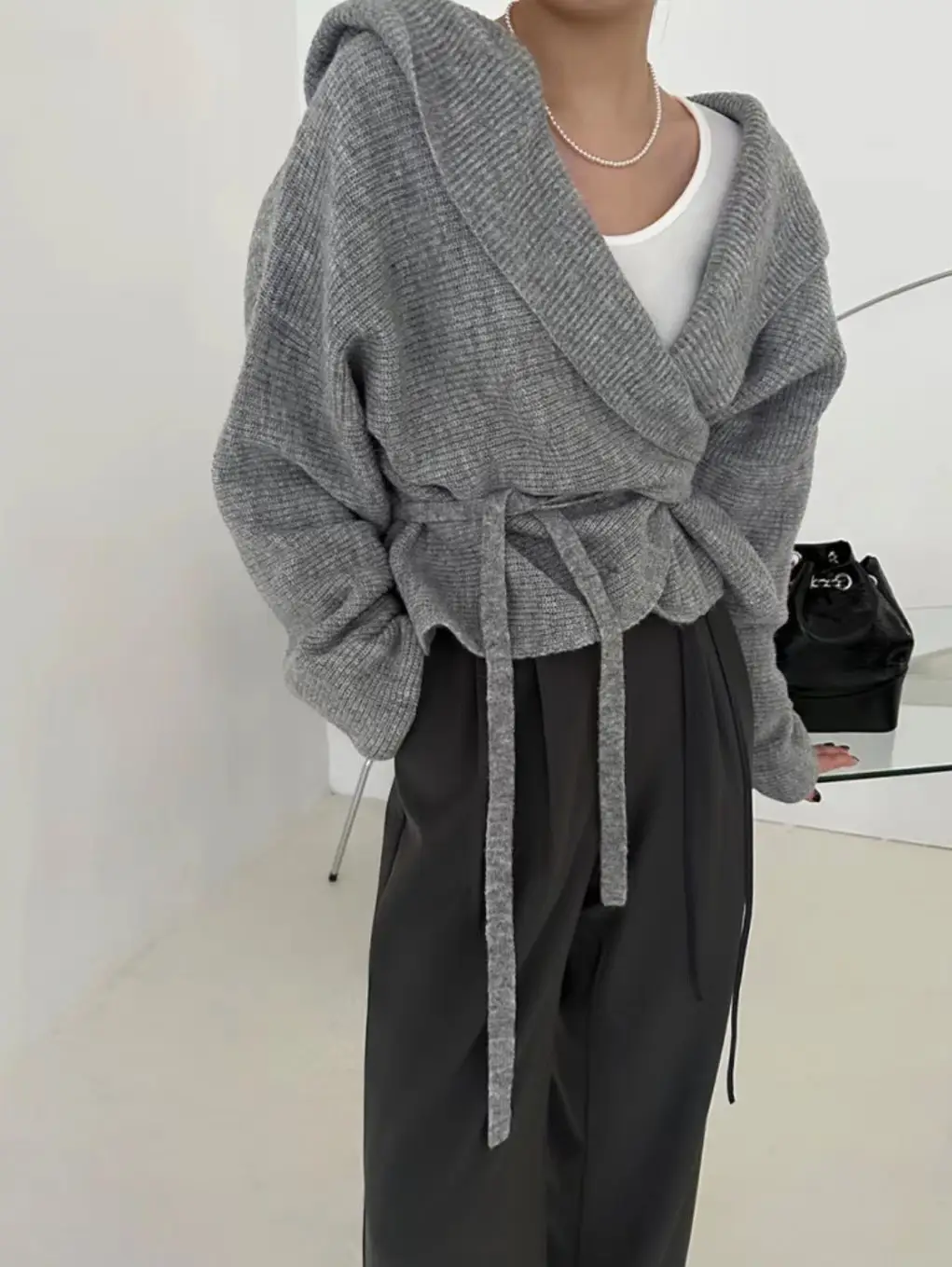 한국 스타일 빈티지 니트 조끼 상세 이미지 6