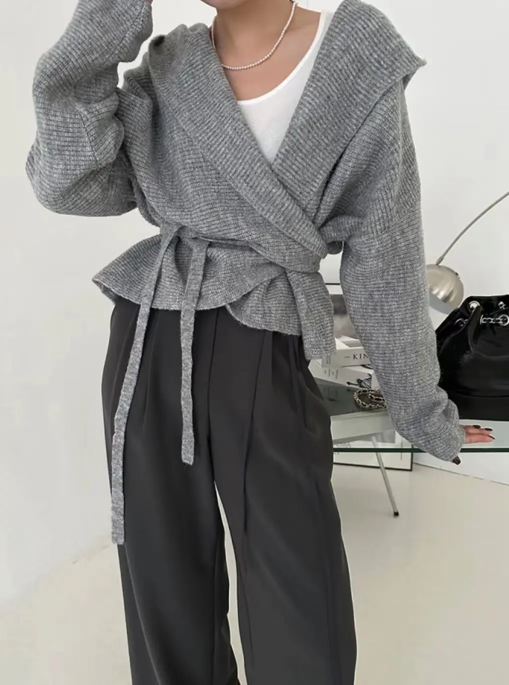 한국 스타일 빈티지 니트 조끼 상세 이미지 12