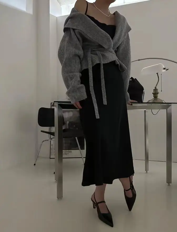 한국 스타일 빈티지 니트 조끼 상세 이미지 40