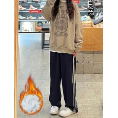 批发<b class='q'>实拍</b>  加绒美式条纹休闲<b class='q'>运动</b>裤女