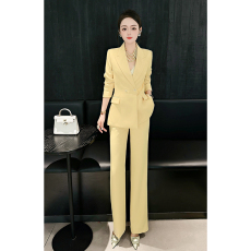 批发实拍#西装套装春秋韩版显瘦高级感职业主持人正装休闲西服两件套