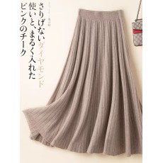 批发半身裙女秋<b class='q'>冬</b>中长款高腰百褶大摆裙A字羊绒裙针织伞裙