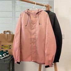 批发美式户外登山冲锋衣外套大码秋季2023新款宽松潮牌连帽情侣棒球服