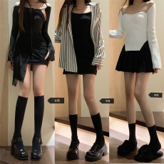 批发实拍不减 <b class='q'>白色</b>纯棉袜子中筒袜高筒袜jk日系长筒及半腿短袜小腿袜