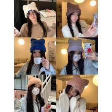 批发实拍实价 秋冬新款毛绒帽子保暖护耳<b class='q'>可爱</b>耳朵针织帽