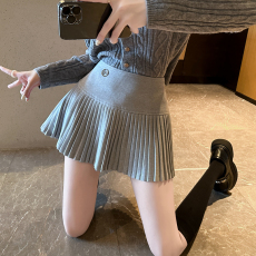 批发实拍 辣妹纯欲风毛呢百褶半身裙女秋冬季高腰显瘦<b class='q'>性感</b>短裙