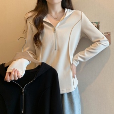批发实拍~胖MM大码正肩小众筋骨感连帽拉链<b class='q'>卫衣</b><b class='q'>宽松</b>显瘦长袖上衣
