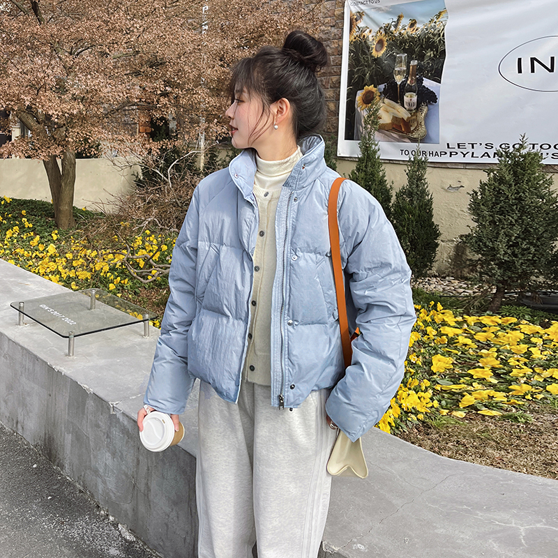 Sweet  version with creamy small design, down and cotton jacket, simple solid color, winter casual_voghion.com