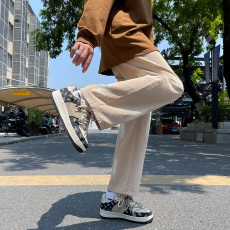 批发2023实拍港<b class='q'>风</b> 2023牛仔裤男渐变美式拉链裤子高街乞丐裤