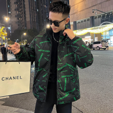 批发2023实拍字母满印双面穿棉服男秋冬季新款港<b class='q'>风</b>高级感