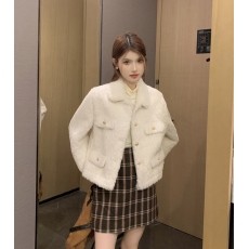 批发实拍 秋冬新款小香风羊羔毛加绒加厚毛毛外套女淑女气质