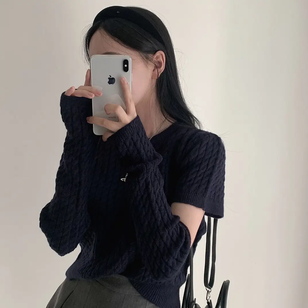 여성용 가을 루즈핏 니트 셔츠 상세 이미지 2