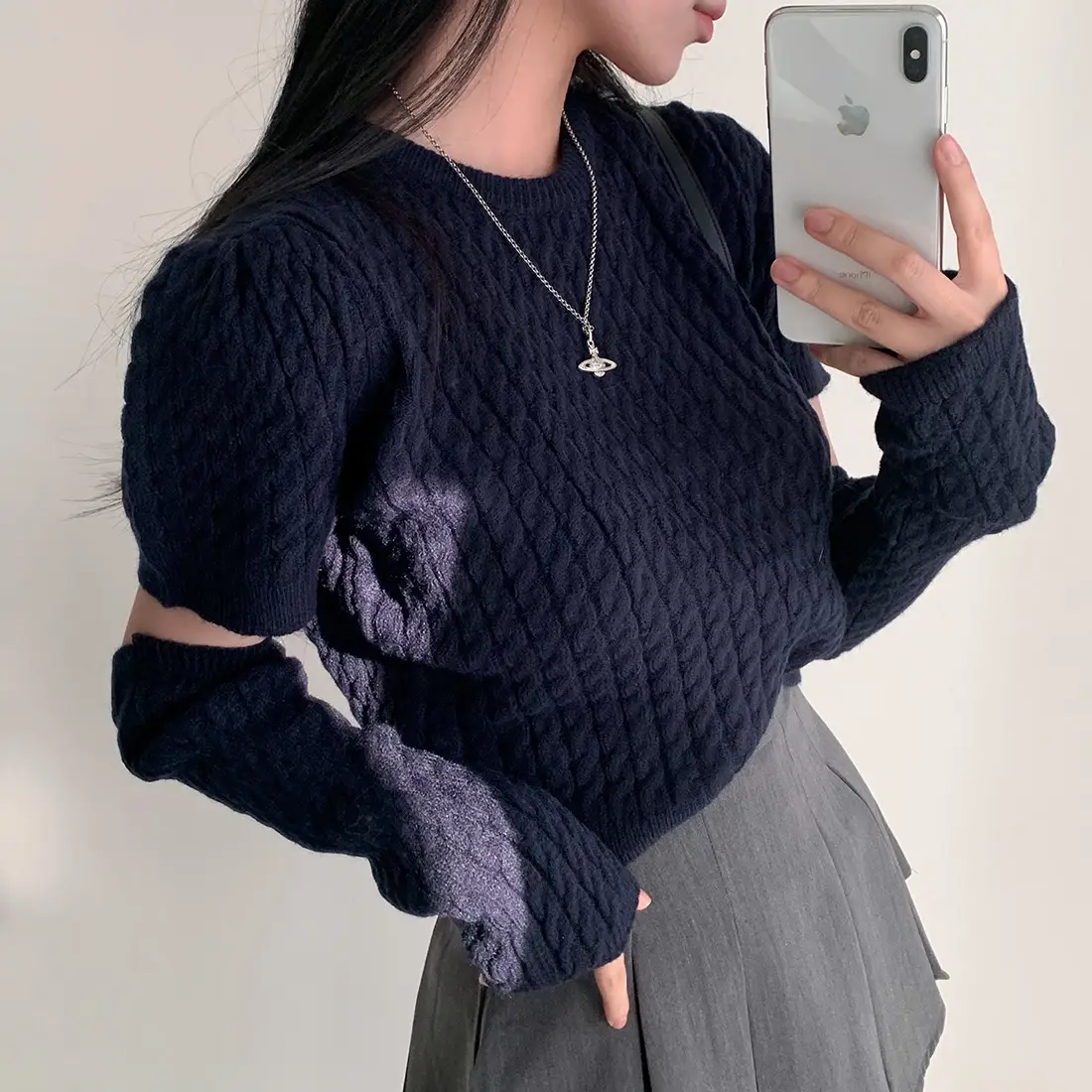 여성용 가을 루즈핏 니트 셔츠 상세 이미지 22