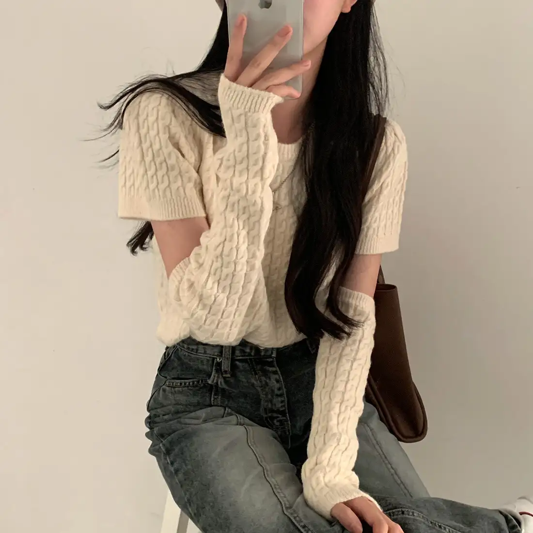 여성용 가을 루즈핏 니트 셔츠 상세 이미지 45