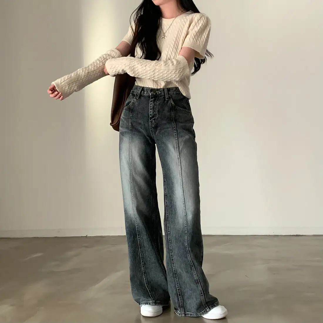 여성용 가을 루즈핏 니트 셔츠 상세 이미지 48