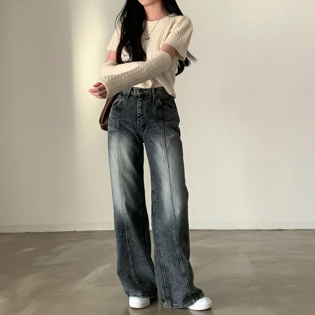 여성용 가을 루즈핏 니트 셔츠 상세 이미지 49
