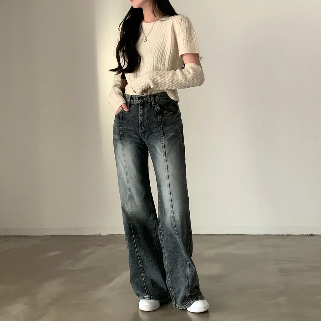 여성용 가을 루즈핏 니트 셔츠 상세 이미지 50