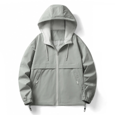 批发外套男士2023新款秋季新款简约潮牌宽松夹克宽松连帽上衣服