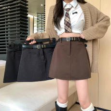 批发实拍2025大码女装秋冬季新款胖妹妹显瘦复古校园风港风毛呢短裙