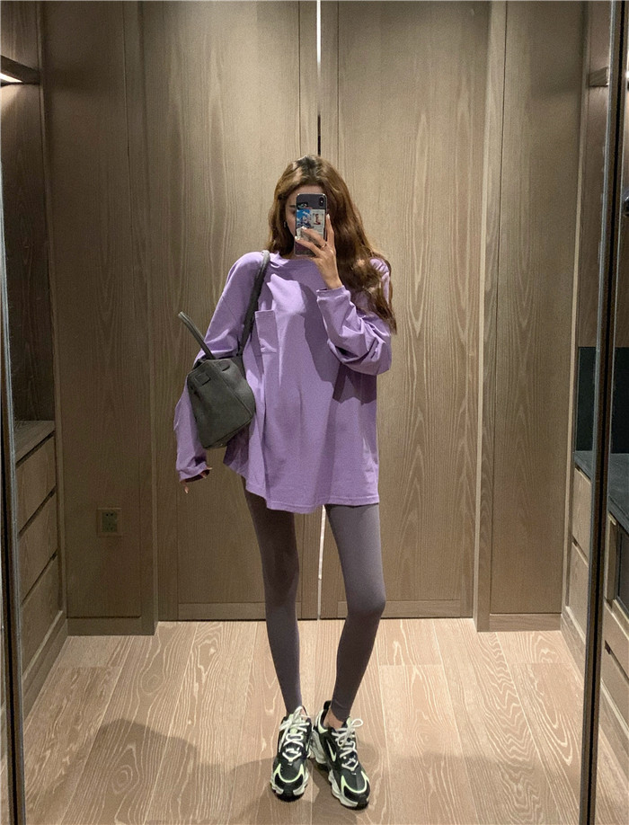 Hong Kong chic tops long-sleeved T-shirts for women spring and autumn new niche layered inner loose unique bottoming shirt