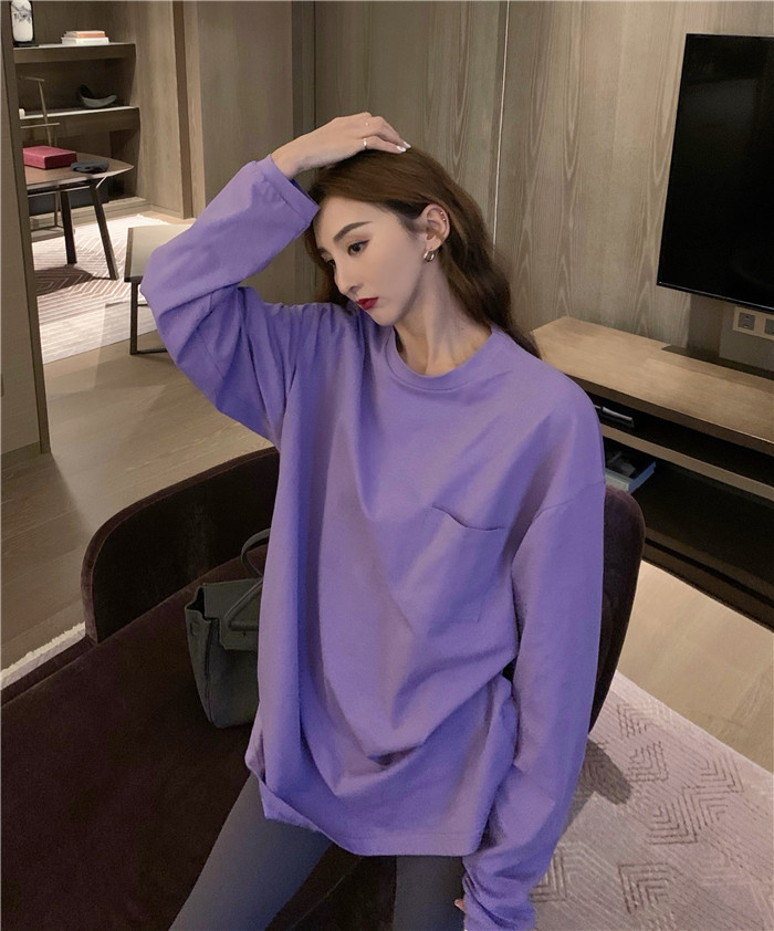 Hong Kong chic tops long-sleeved T-shirts for women spring and autumn new niche layered inner loose unique bottoming shirt