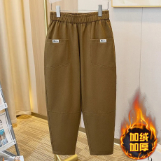 批发【纯棉】【加绒不加绒】哈伦裤胖mm宽松加大码腿粗显瘦休闲萝卜裤