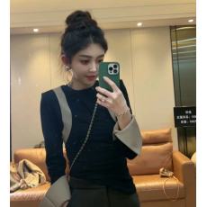 批发珍珠定制拼袖圆领上衣 气质宝藏衣橱<b class='q'>百搭</b>