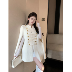 批发实拍实价！针织毛呢外套女秋冬高级感斗篷大衣千金风名媛上衣