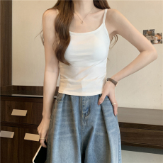 批发实拍不减 韩系ins简约百搭吊带背心女带胸垫内搭外穿<b class='q'>休闲</b>无袖上衣