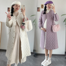 批发实拍 冬季新品 <b class='q'>韩版</b>遮肚百搭孕妇棉衣外套