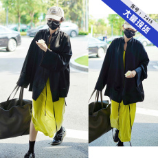 批发<b class='q'>杨幂</b><b class='q'>同款</b>新中式国风黑色长袖宽松衬衫露背吊带连衣裙两件<b class='q'>套装</b>女