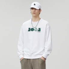 批发实拍2023秋季新款潮牌美式卫衣男宽松外套上衣百搭圆领长袖t恤男